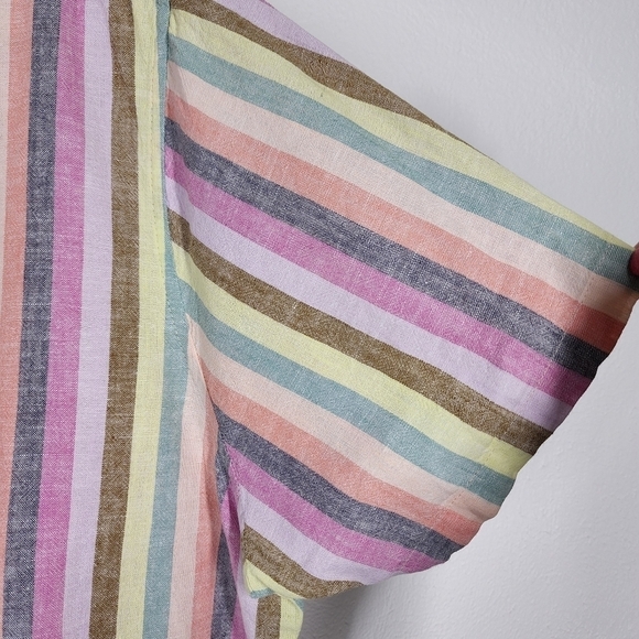 GOODFELLOW & CO STRIPED LINEN BLEND BLOUSE - Picture 5 of 9